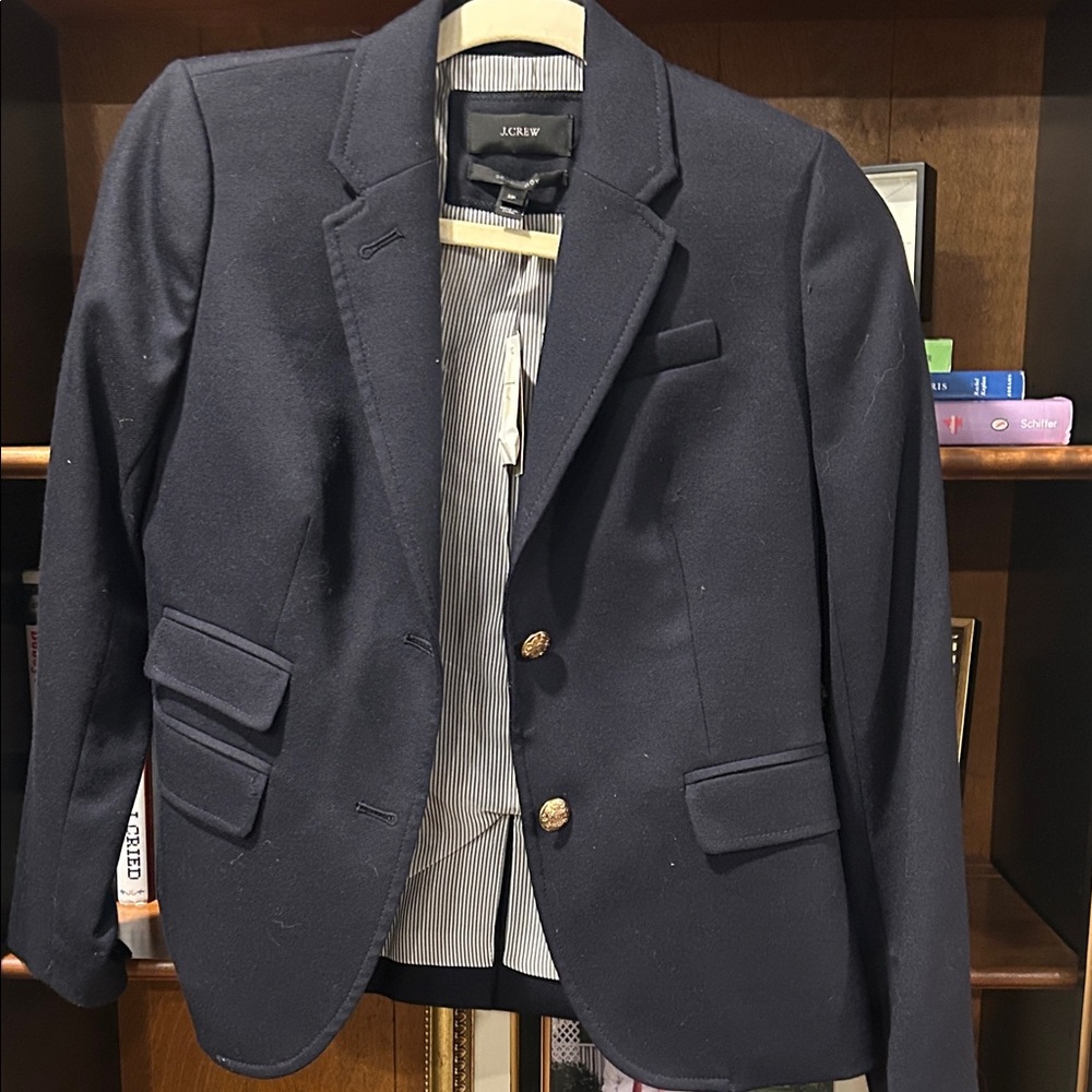J. Crew Navy schoolboy wool Blazer with Gold Buttons - Picture 1 of 3